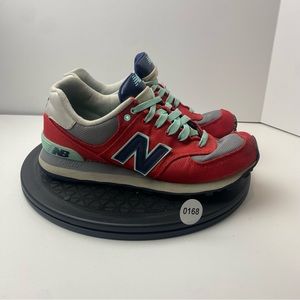 New Balance 574 Women's Size 8 WL574WHA Red Navy Mint Green Sneakers
